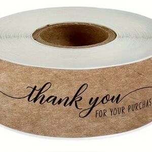 Kraft Paper Thank You Tags, 1 Roll.